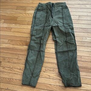Women’s Real Suede Olive Green Pants!